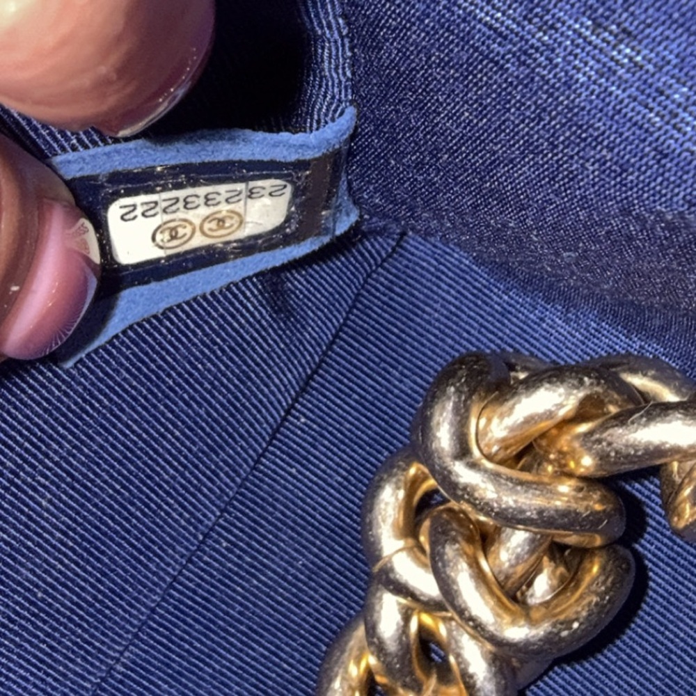 Chanel Blue Boy Bag with Gold Chain - Picture 14 of 14